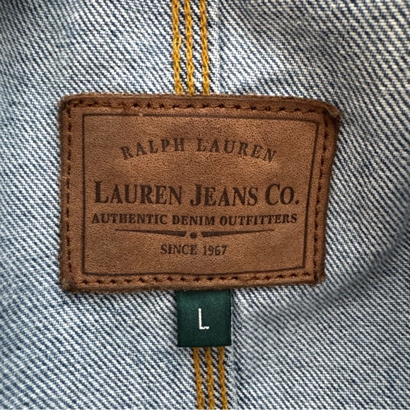 Ralph Lauren Lauren Jeans Co Women’s Denim Chore Barn Trucker Jean Jacket - Picture 5 of 9